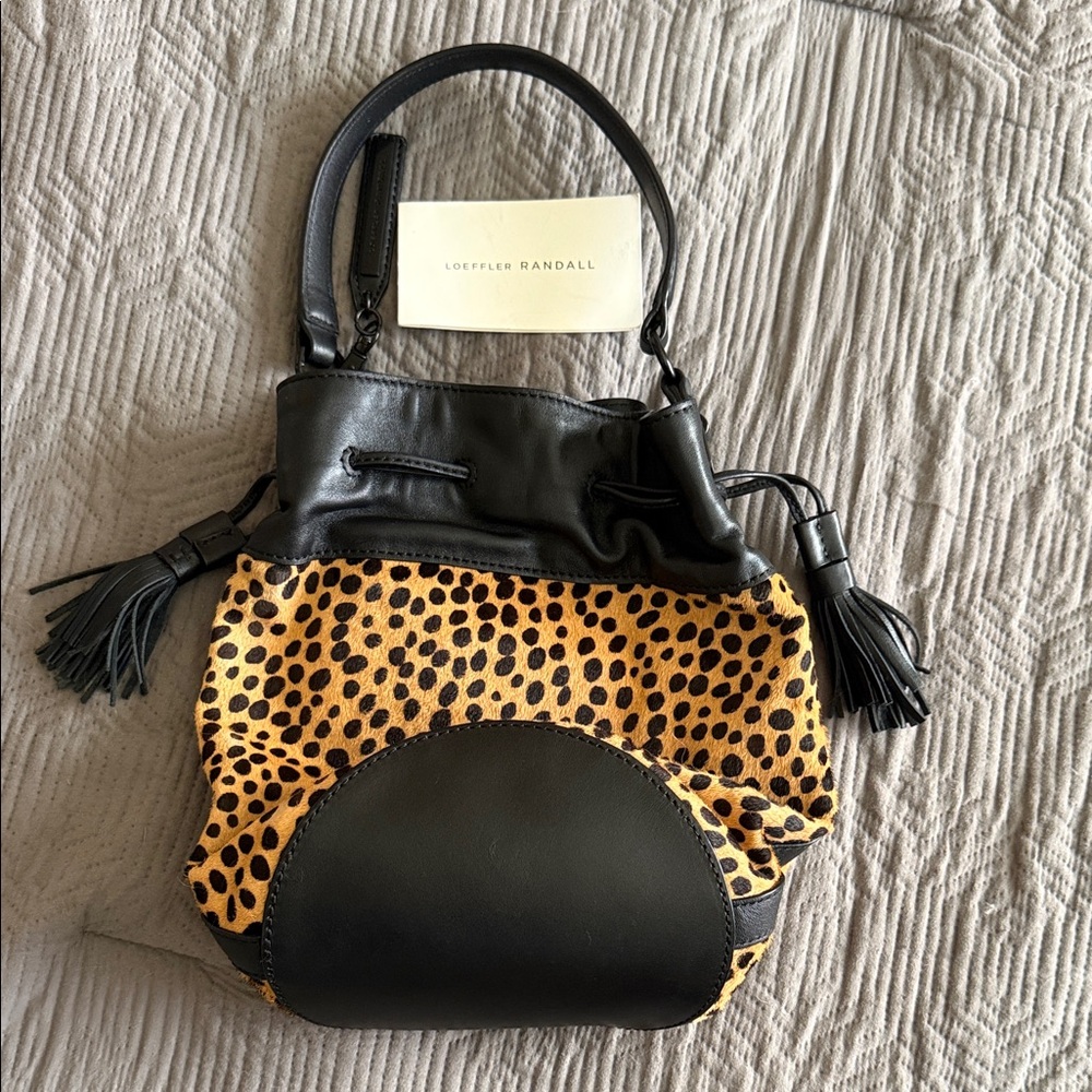 Loeffler Randall Black and Gold Polka Dot Shoulder Bag